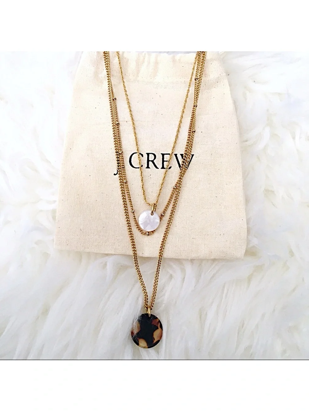 J. Crew Three Layer Tortoise Necklace